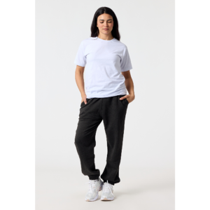 Essential Sweatpants in Charcoal Heather on model