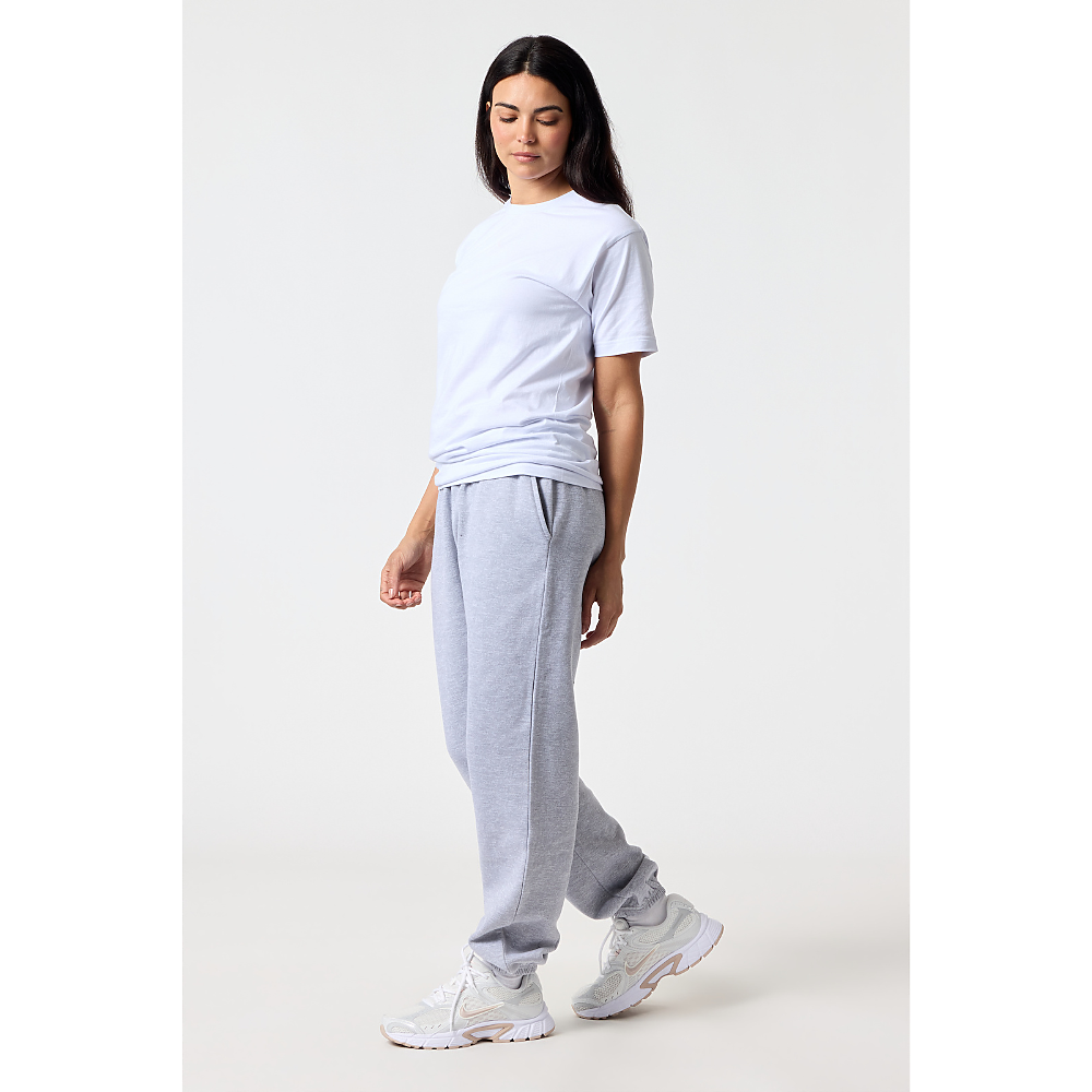 Essential Sweatpants in Heather Grey on model