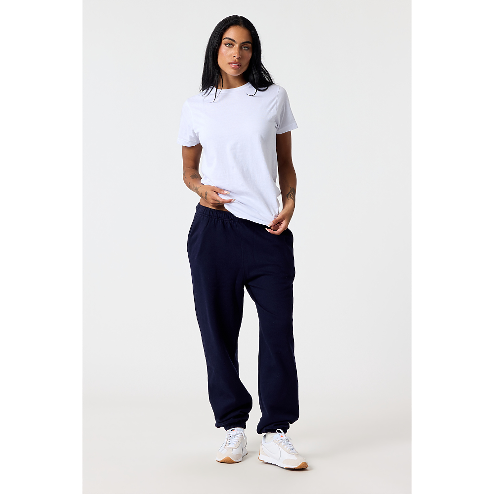 Essential Sweatpants in Navy on model