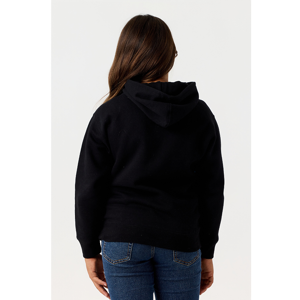 Youth Hoodie in Black back view