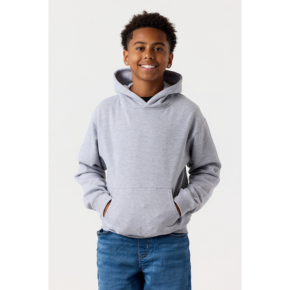 Youth Hoodie in Heather Grey