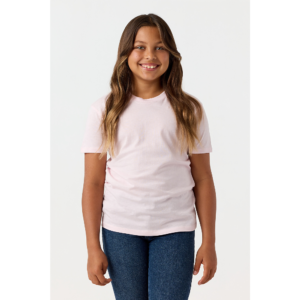Youth Tee in Baby Pink on model