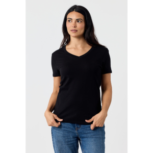 Women's V-Neck Tee in Black