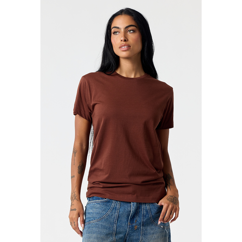 Everyday Tee in Chocolate on model