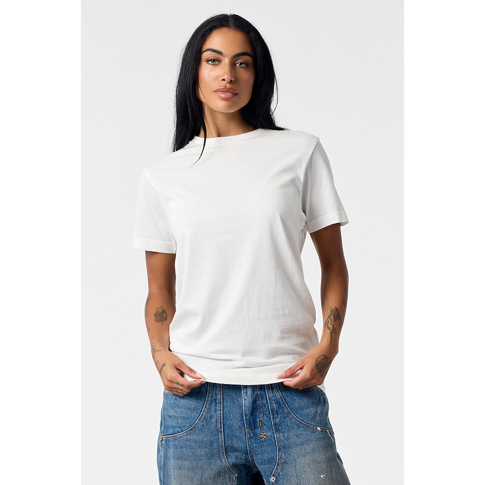 Everyday Tee in Cream on model