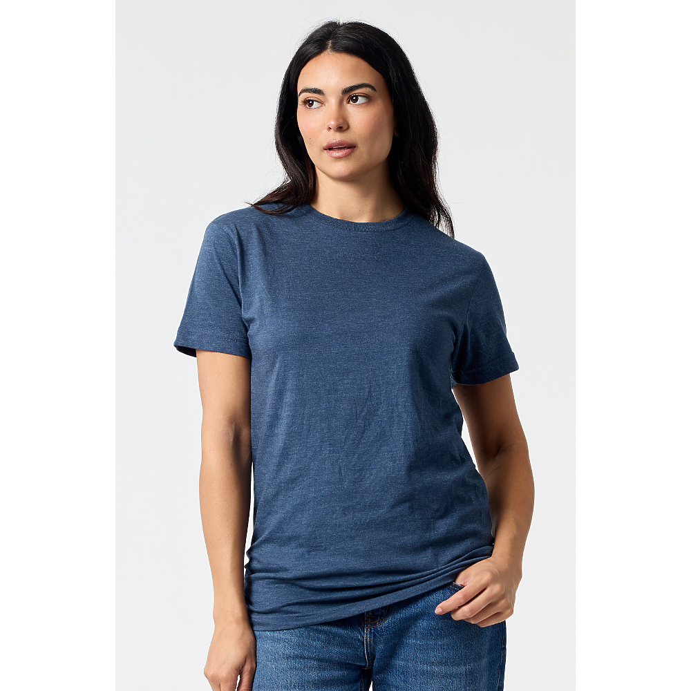 Everyday Tee in Navy Heather on model