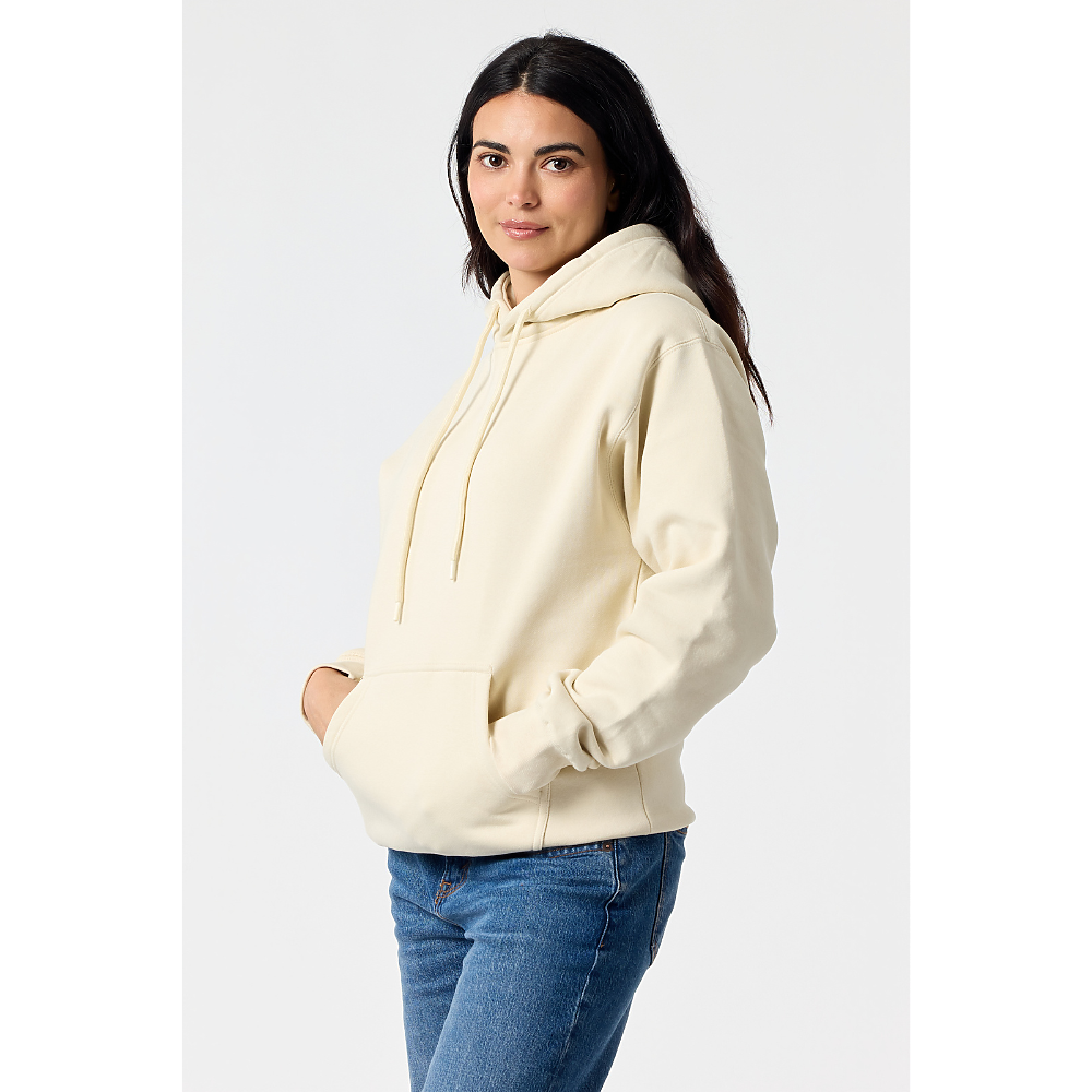 Heavyweight Hoodie in Bone on model