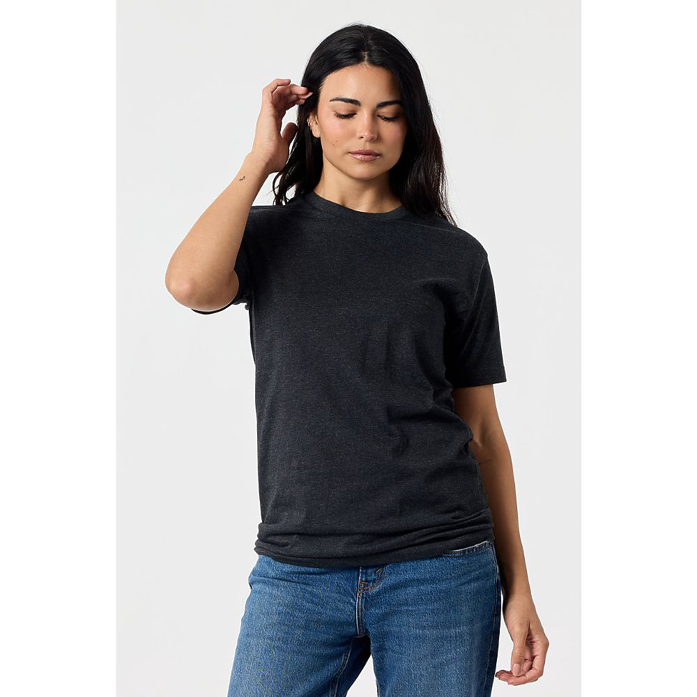 Classic Tee in Charcoal Heather on model