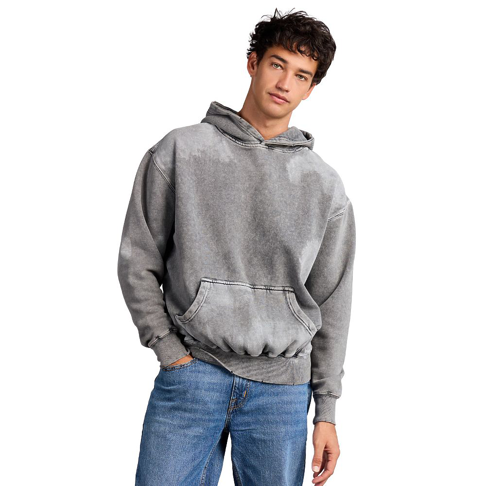 Grunge Wash Hoodie in Deep Fog